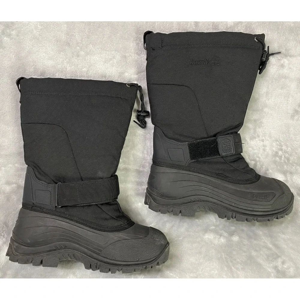 Kamik‎ Green Bay 4 Boots Mens 8 Black Insulated Winter Thermal Liner Snow Boot